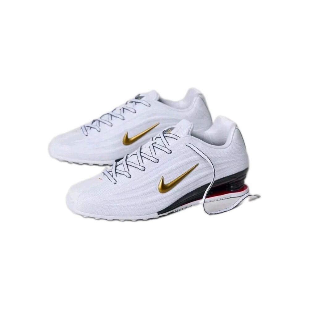 NEW Nike Shox Z Womens Sneakers White Metallic Gold Shoes HQ7540-100 Sz 8.5 NIB